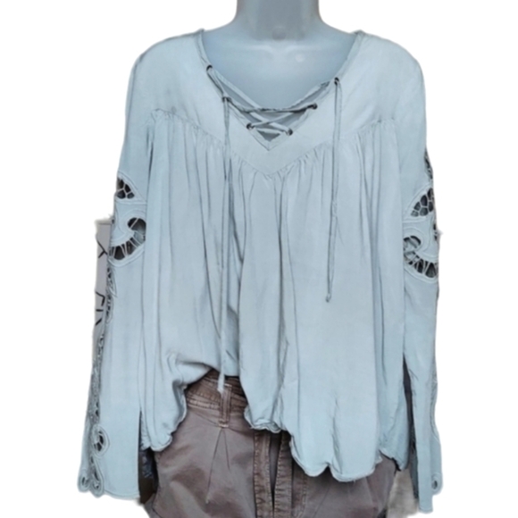 Blush Noir Tops - Blush Noir Lace-up Top